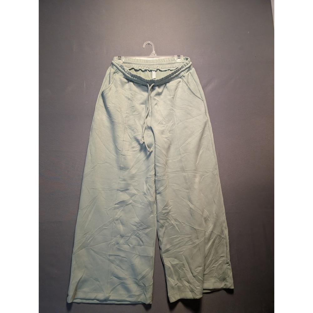 Wishlist Lounge Pants Womens XL Sage Green Relaxed Fit Wide Leg Drawstring Waist
